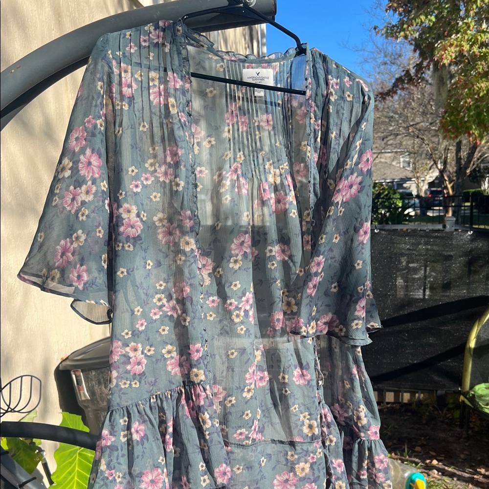 American Eagle Outfitters Striped Floral Top